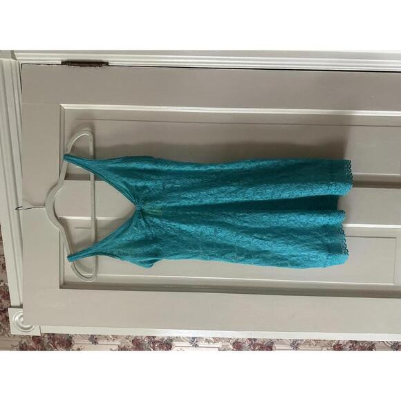Y2K Victoria’s Secret The Lacie Slip Dress – Teal Lace – Size M - Picture 5 of 7